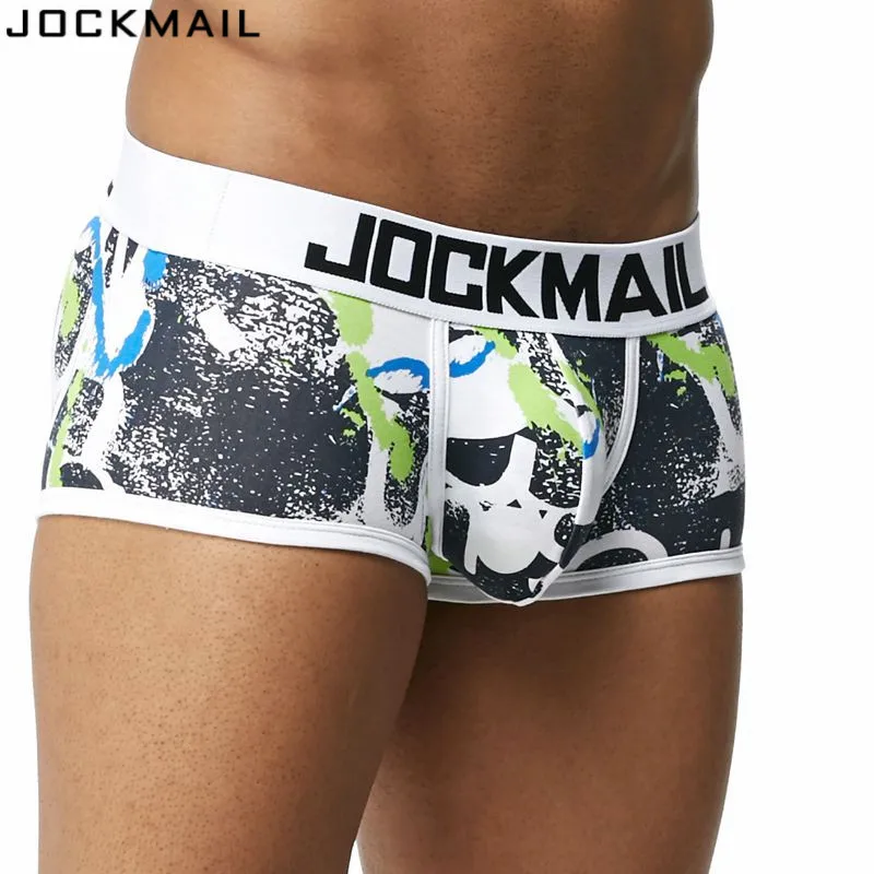 JOCKMAIL, Фирменное Сексуальное мужское нижнее белье, боксеры, трусы, гей, с мешочком для пениса, домашняя одежда для сна, высокое качество, мужское нижнее белье, боксеры, шорты, одежда для сна