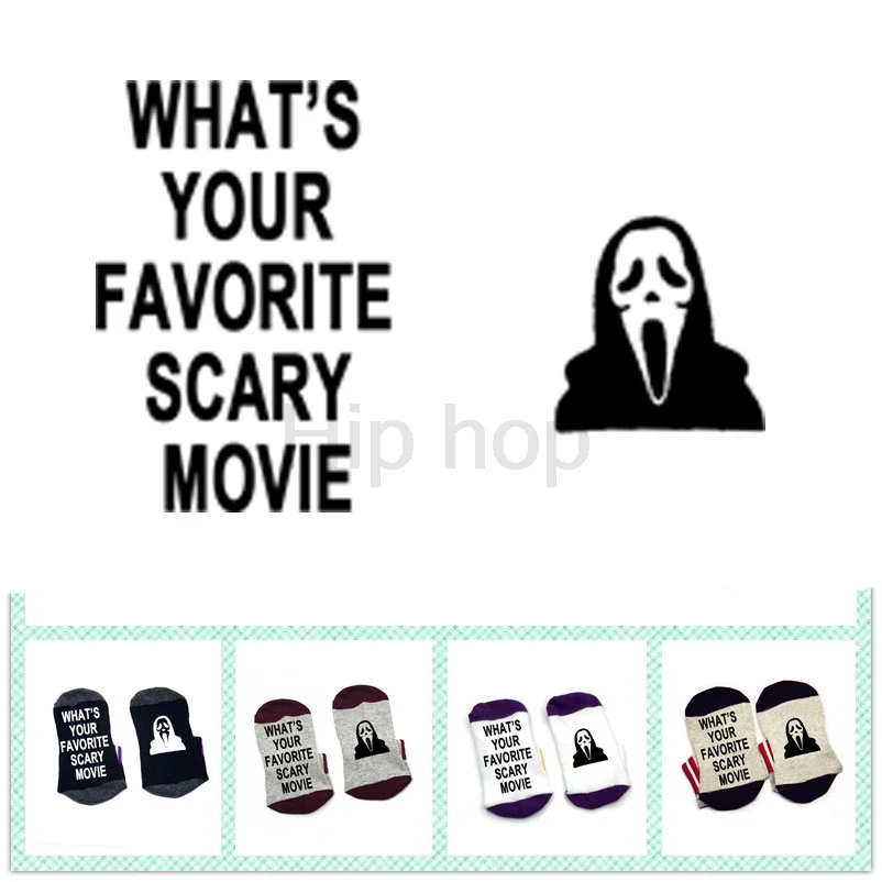 

Socks Whats Your Favorite Scary Movie Scream Themed Socks cotton elastic comfortable Men Women Socks ghost socks