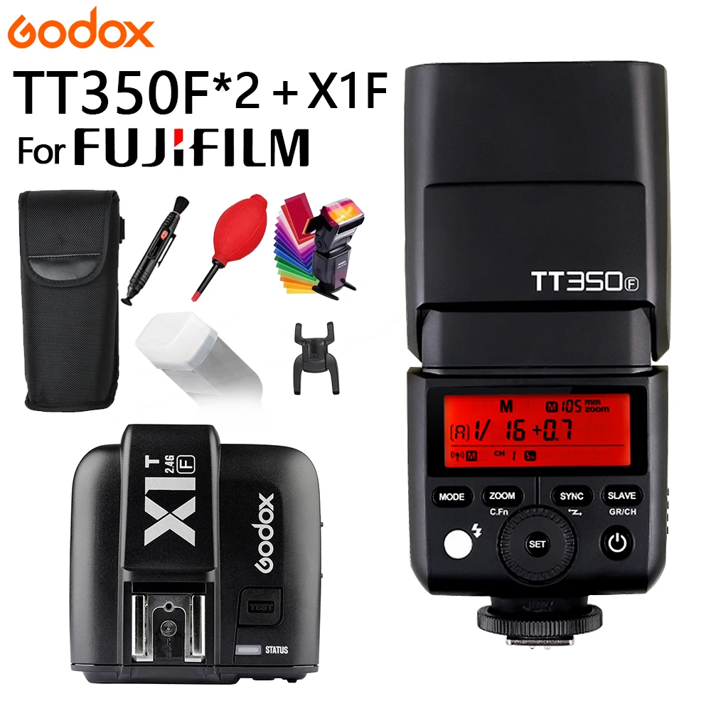Мини Speedlite tt350 tt350f Камера flash TTL HSS gn36 + x1tf x1f триггер для Fujifilm DSLR | Электроника