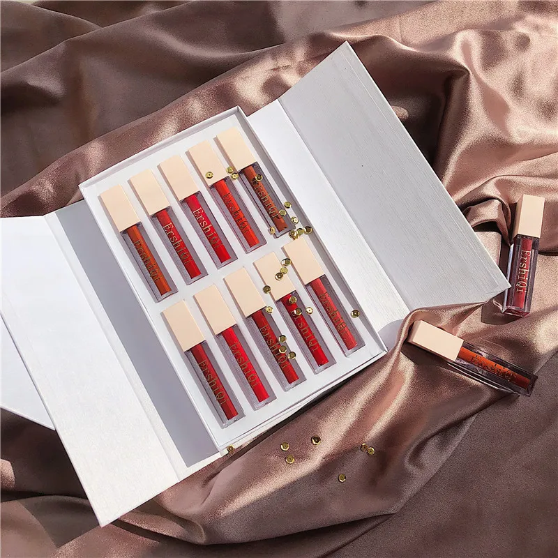 10PCS/SET Liquid Lipstick Makeup Lips Paint Lipstick Matte Waterproof Long Lasting Tint Lip Gloss Beauty Maquiagem Gift Box 10PCS/SET Liquid Lipstick Makeup Lips Paint Lipstick Matte Waterproof Long Lasting Tint Lip Gloss Beauty Maquiagem Gift Box