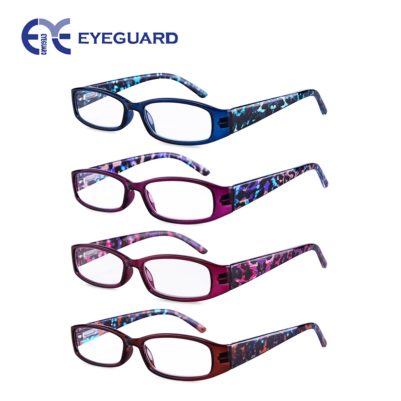 Tanie EYEGUARD okulary do czytania 4 pary jakości wiosna zawias stylowy Leopard zaprojektowany damskie okulary do czytania 4 kolory