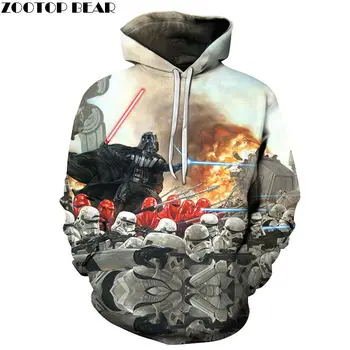 

2019 Fashion Street 3D Hoodies Cotton Sweatshirts Star Wars Anime Men Pullover Casual Tracksuits Drop Ship Hot Sell ZOOTOP BEAR