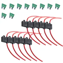 EE поддержка 10 шт. 12 Держатель предохранителя АТС коробка предохранителей в он-лайн провода Медь 12 V 30A лезвие XY01