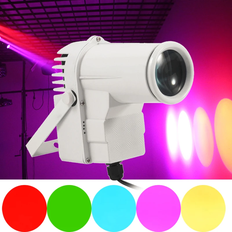 Цветной яркий фонарь с узким лучом 9 Вт RGB Изменить цвет Спот сценическое освещение Светодиодная лампа портативная звуковая активация DJ
