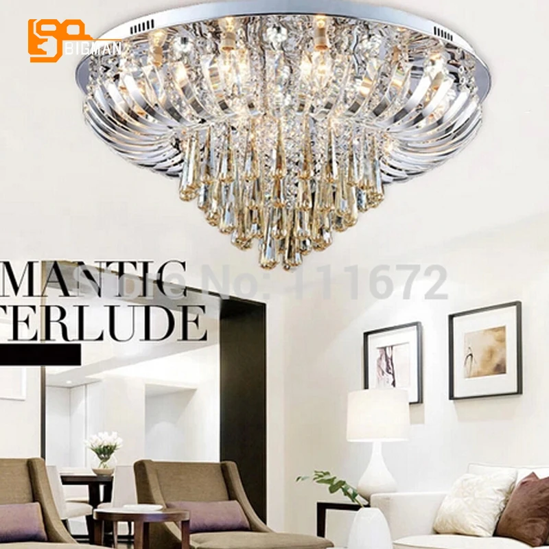 

New modern round foyer crystal ceiling lights lustres LED lamp daimeter 60cm
