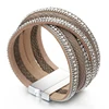 ALLYES Leather Bracelet Women Jewelry X Cross Magnet Snake Skin Pattern Rhinestone Wrap Multilayer Bracelets & Bangles Female ► Photo 2/6