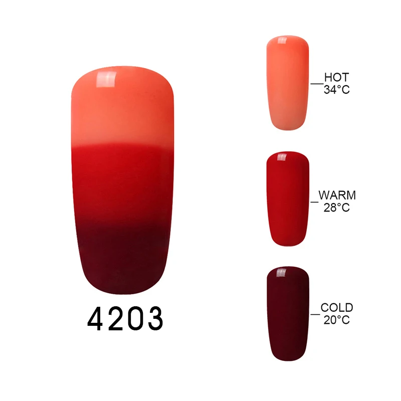 Elite99 изменение настроения Цветной Гель-лак для ногтей 32 УФ Цвет Тепловая температура гель для изменения цвета лак для ногтей 10 мл/уп - Цвет: 4203