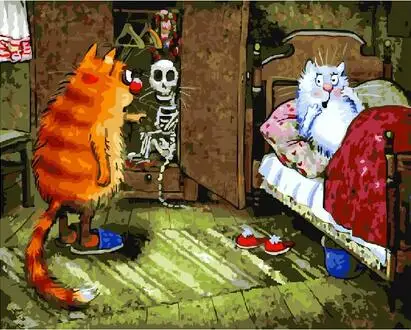 cats Framed Oil Painting By Numbers Animal Pictures Canvas Painting For Living Room Wall Art Home Decor