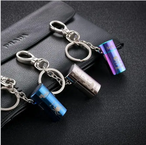 

Honest genuine creative personality Mini Key metal inflatable butane open flame wheel lighter PORTABLE smoking gift package