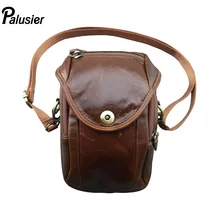 Винтаж масло, воск натуральная кожа поясная Для мужчин Теплые Посланник Сумка петли пояса хип бум мобильный телефон, кошелек чехол