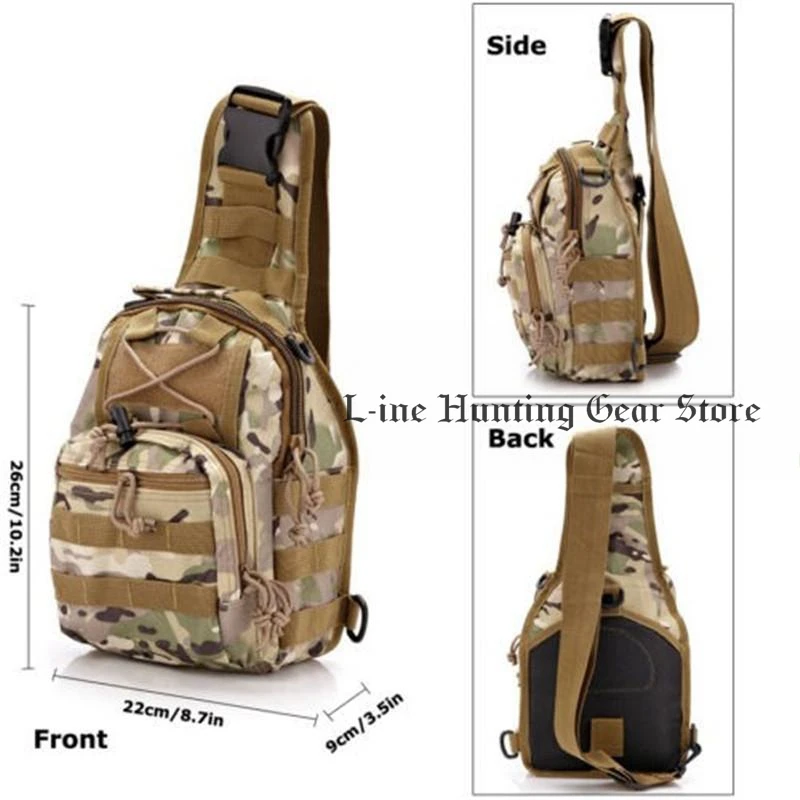 600D Nylon Sports Molle Chest Bag Tactical Military Shoulder Strap Bag Men Women Outdoor Camping Hiking Bag