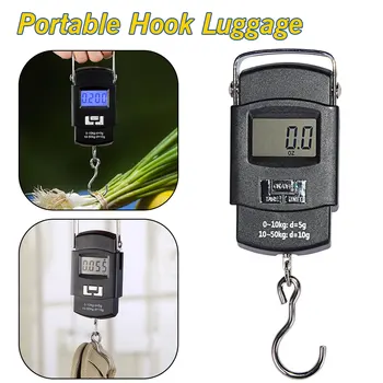 

Scale Hook Fish Weight Mini Hanging Scale Pocket Portable 50kg 10g LCD Digital Hanging Luggage Weighing Fishing Hook Scale