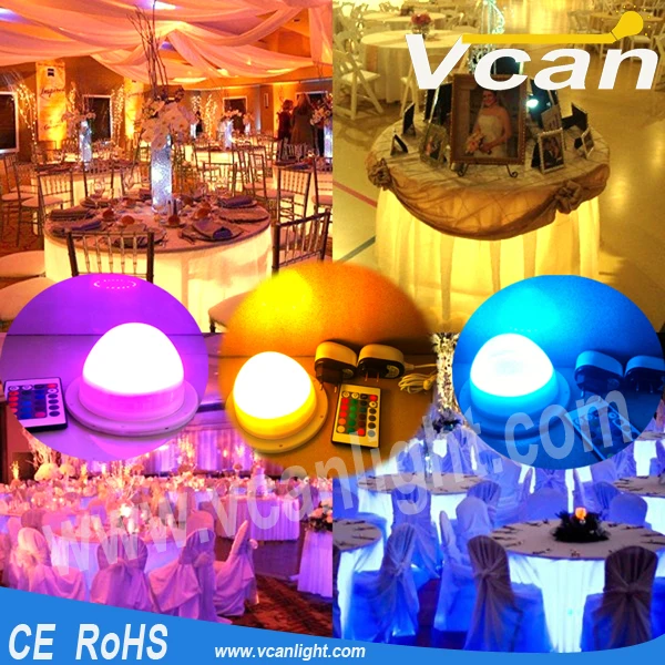 

Fast Free Shipping RGB Remote Control Rechargeable Wireless LED Lamp For Party Wedding Decoration