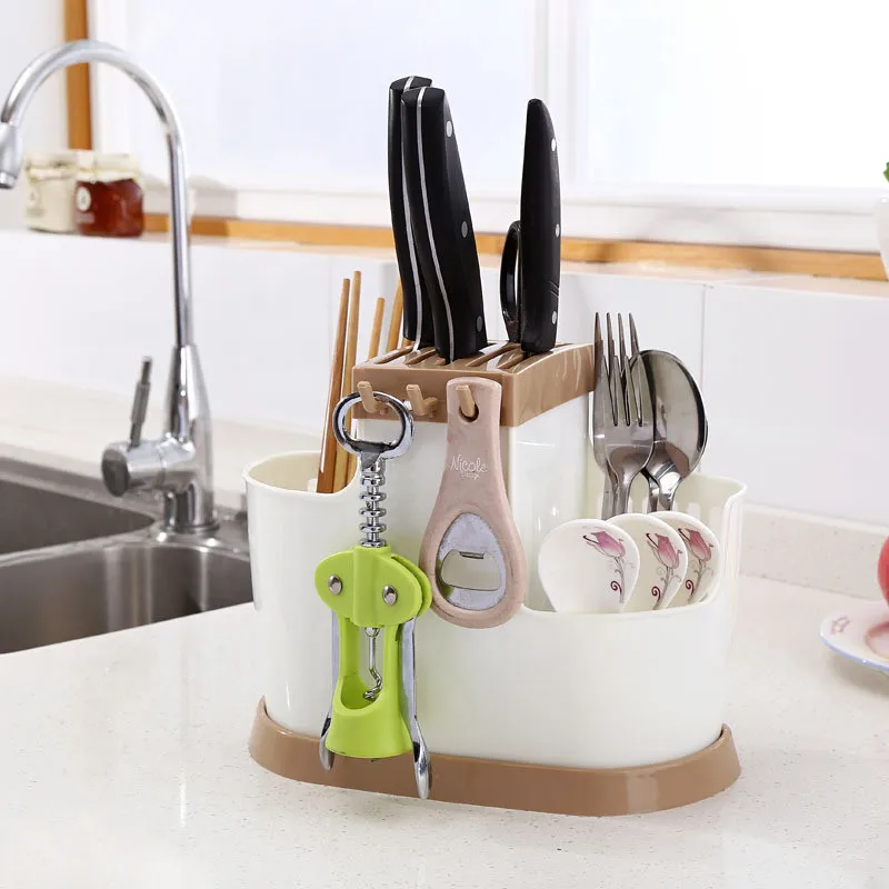 Iron Chopsticks Cage Spoon Fork Storage Rack Shelf Cutlery Organizer