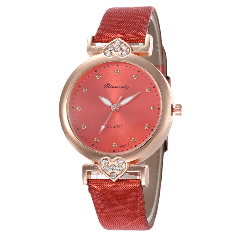 

Hot Red Simple Dial Designer Women's Fashion Retro Watches Simple Stylish Brand Quartz Ladies Wristwatches Relogio Feminino
