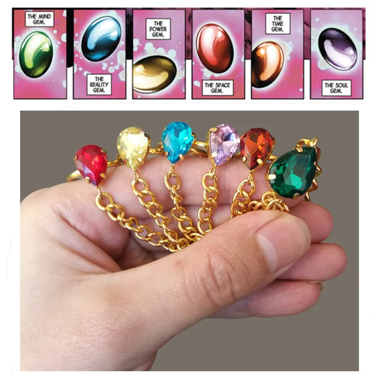 

2018 Hot Movie Avengers: Infinity War Thanos Infinity Gauntlet Handchain Bracelet Ring Cosplay Accessories