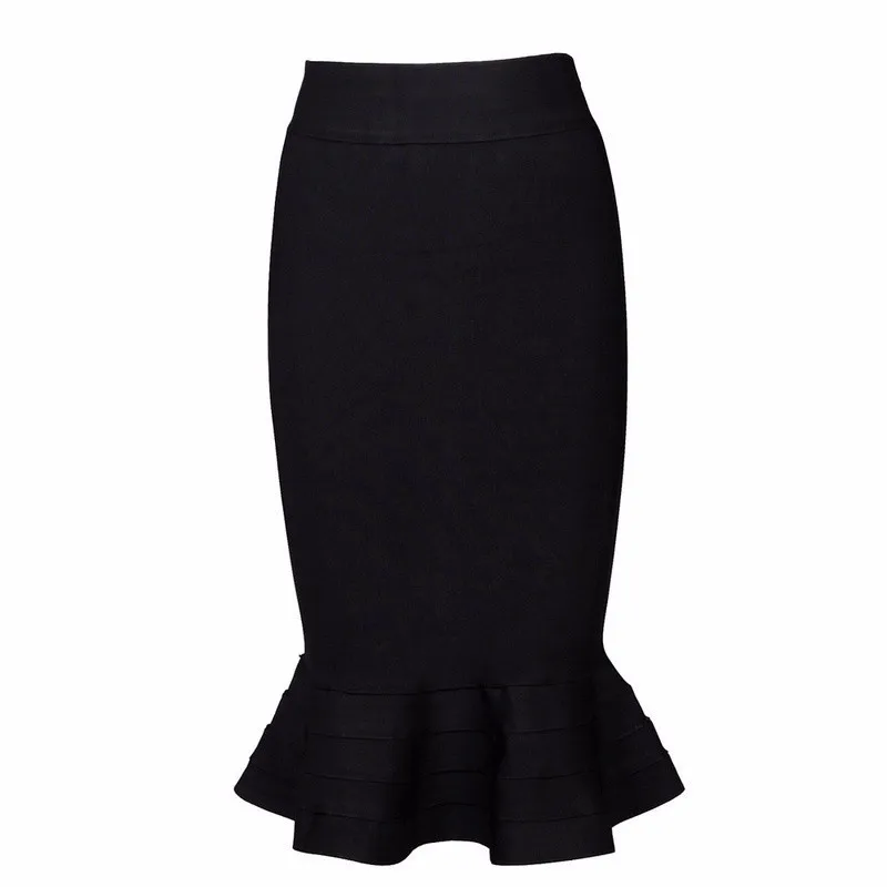 yellow 2020 new fashion sexy women's knee length high waist rayon hl fishtail mermaid bandage skirt skorts for women