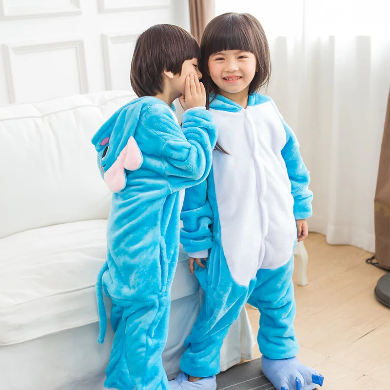 

New Children'S Animal Pajamas Winter Warm Girl Boy Kids Pajama Cartoon Elephant Cosplay Onesie Hooded Cute Sleepwear