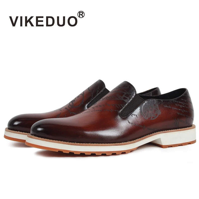 Vikeduo/популярные мужские лоферы ручной работы; Коллекция года; модные роскошные Повседневные Вечерние туфли из натуральной кожи; дизайн для молодых людей