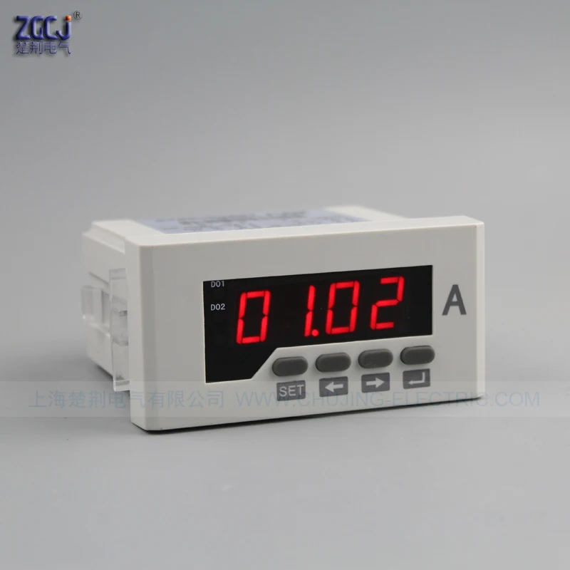 

Digital DC ampere meter with 2 relays output range DC 0-5A current meter with alarm output CJ-DA51-2O with switch signal output
