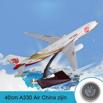 

40cm resin A330 Air China airplane model national air purple gold airbus airways model aviation creative gift China Zijin model