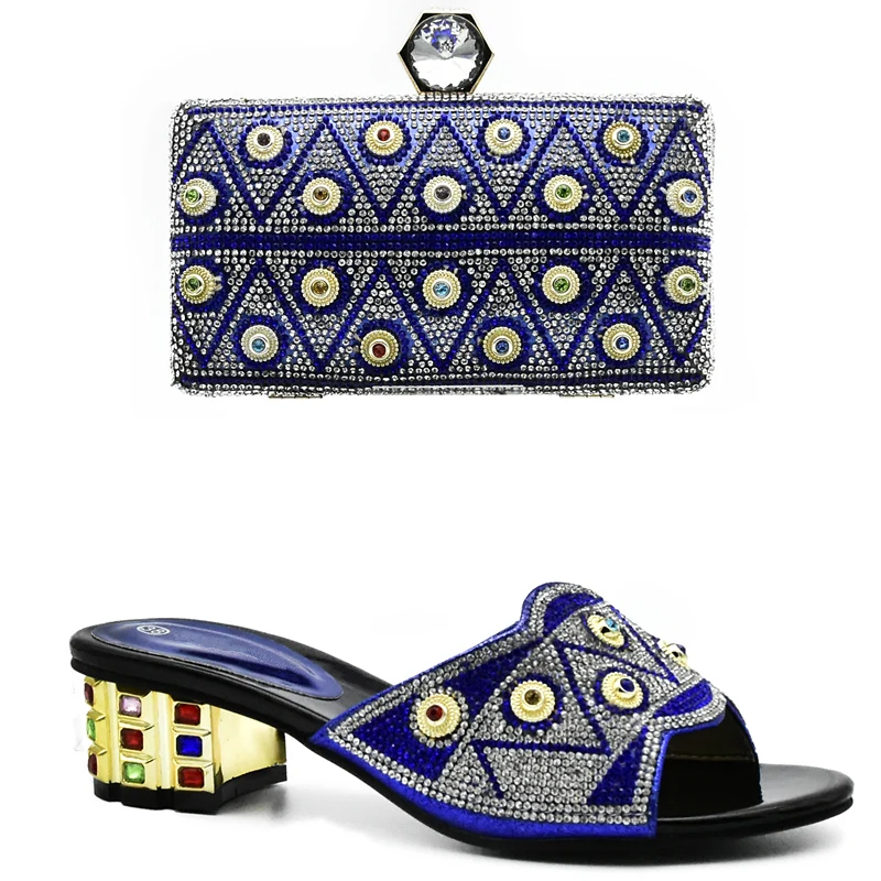 De Italien Femmes Couleur Africaine Talons Dans Haute pourpre Bleu Chaussure Ensemble Assorties En or Noir Qualité Africain Et bleu Sac Chaussures Sacs Correspondant Mariage 5S8UdSYxqn