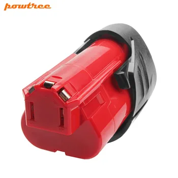 

Powtree For Milwaukee 12V 2000mAh M12 Red Rechargeable Power tool Battery Replacement M12 C12 BX C12 B 48-11-2420 48-11-2401