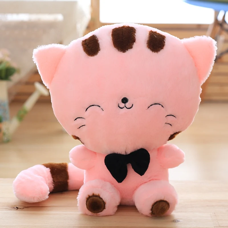 45-130 см милый большой размер кошка плюшевые игрушки чучела животные красочные большие лица кошка кукла Дети смягчающая Подушка для ребенка розовый/синий - Цвет: pink jindian