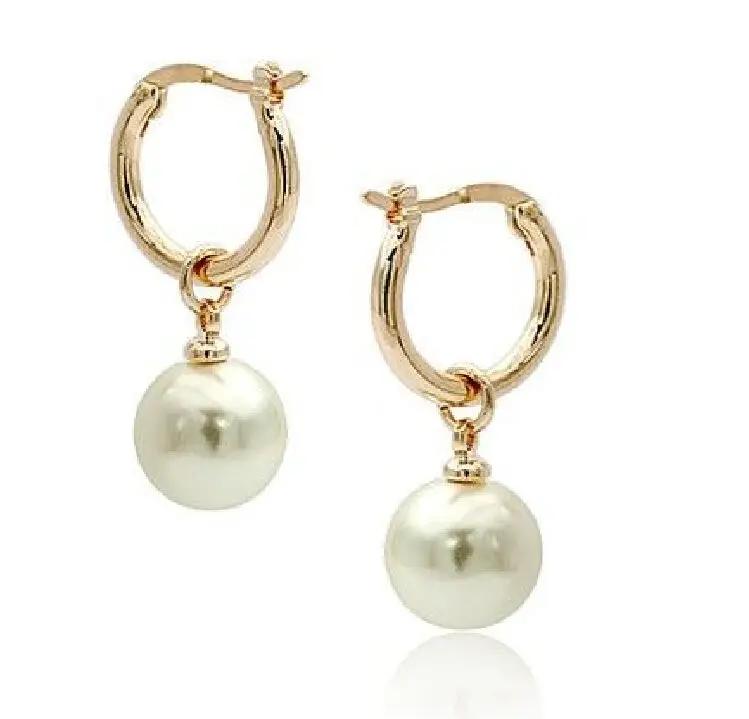 

Beautiful 14 Solid Gold Marke AAA 10-11MM South Sea white Pearl Earring