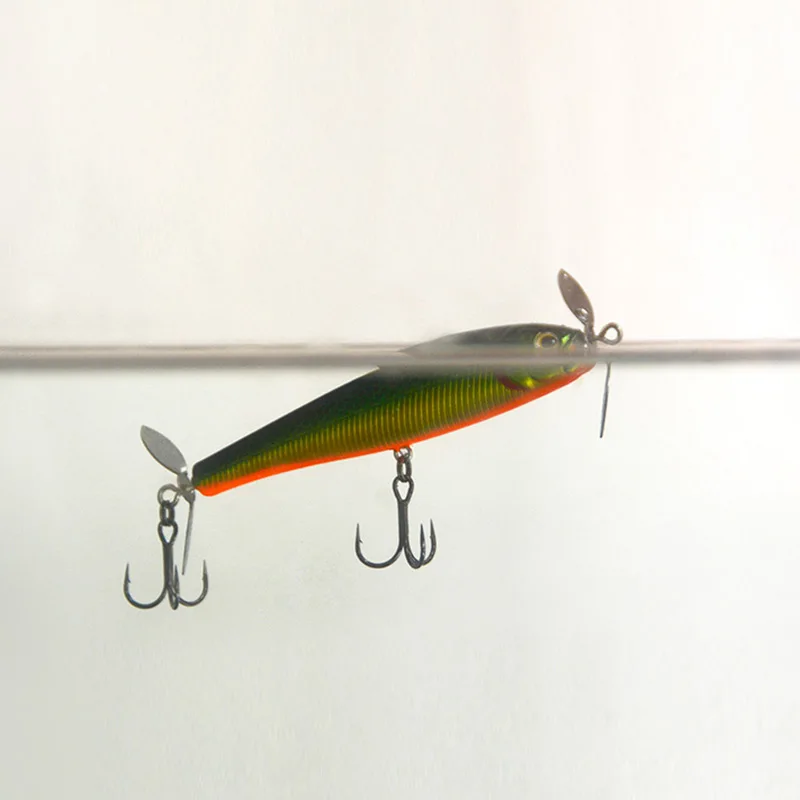 Dual Propeller Pencil Fishing lure Topwater Plane Bait Freshwater