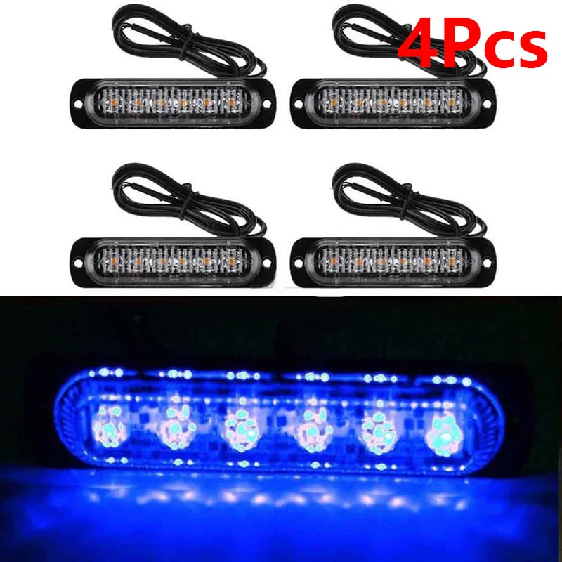 4 шт. 11,3*2,82 см Мощность 12 V/24 V 6LED 18 W сиными аварийный для автомобиля грузовика строблампа предупреждение свет