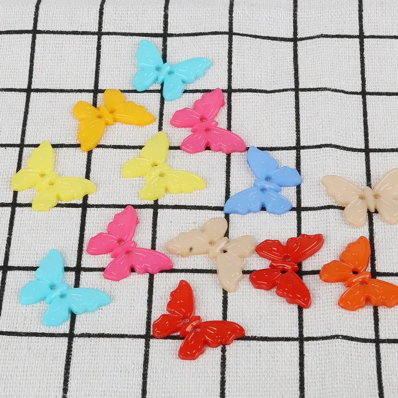 Пуговицы бабочки из смолы 23 х17 мм 50 шт./лот|butterfly buttons|buttons scrapbookingscrapbooking accessories |