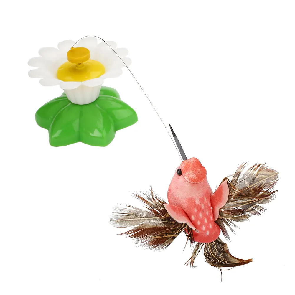 Funny Kitten Electric Bird Colorful Cat Teaser Steel Wire Interactive