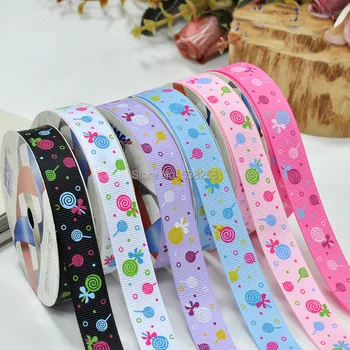 

100yard/roll1-1/2" 38mm single face printed sweet lollipop grosgrain ribbon for christmas/wedding decoration cloth accessory