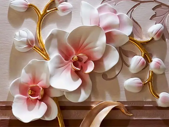 Beibehang фото обои 3D фаленопсис рельеф стены Современная мода цветочный декоративная живопись papel де parede 3d обои