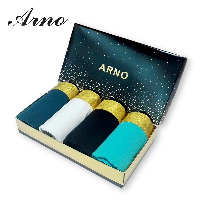 

[ARNO] 4 pieces/lot New Arrivals Men's Underwear Briefs Fashion Gold Waist Sexy Cotton Briefs Men Sous Vetement Homme,MTU50801-4