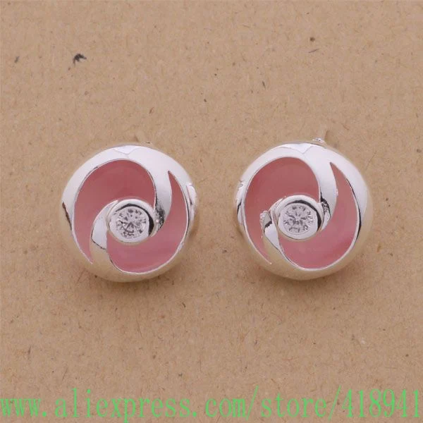 

925 sterling silver earrings , 925 silver fashion jewelry , pink moon /eayamsfa bcaajtha AE140