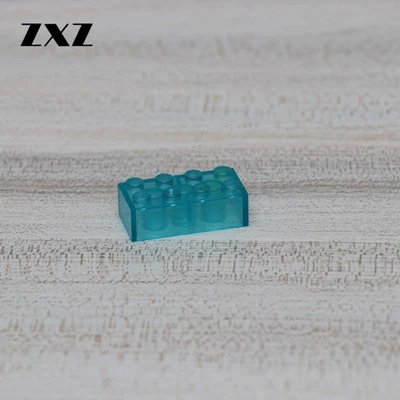 Transparent Blue Блок 2x4 MOC кирпич пластиковые строительные блоки совместимый с лего 3001 собранные частицы для мальчиков девочек DIY игрушки 100 шт - Цвет: Transparent Blue