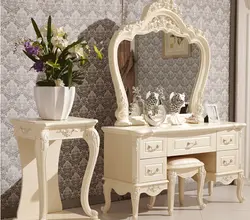 Европейский зеркальный стол Современная спальня комод французская мебель белый французский туалетный столик 3258
