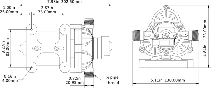 SURFLO General Purpose Water diaphragm Pump for RV, yacht, cruise, caravan, marine, industrial and agriculture use