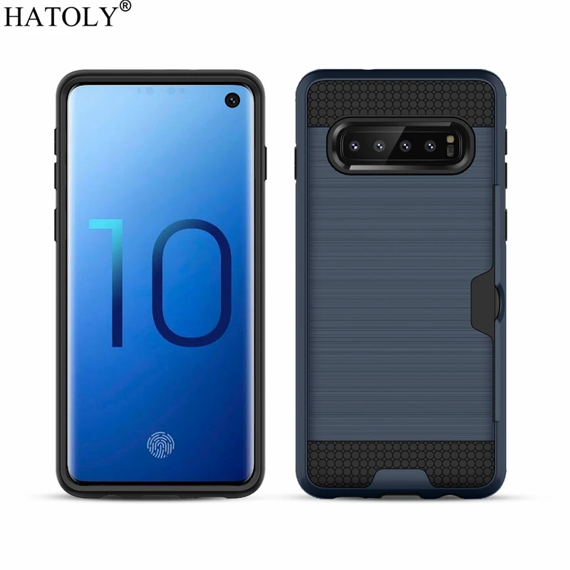 

HATOLY Case For Samsung Galaxy S10 S10E Brushed Armor Silicon Rubber Hard Phone Cover for Samsung Galaxy S10 Plus with Card Slot