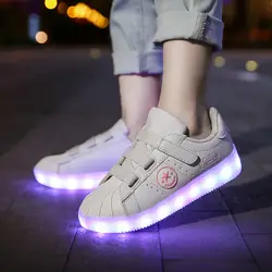 2018 Новое поступление светящиеся светодио дный детские кроссовки для мальчиков и девочек обувь со светящимися подсветкой красочные