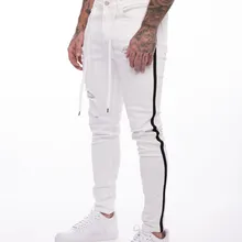 Tejanos, мужские белые джинсы с дырками, облегающие джинсы с боковой полосой, байкерские облегающие белые джинсы, Мужские джинсы Spijkerbroeken Heren