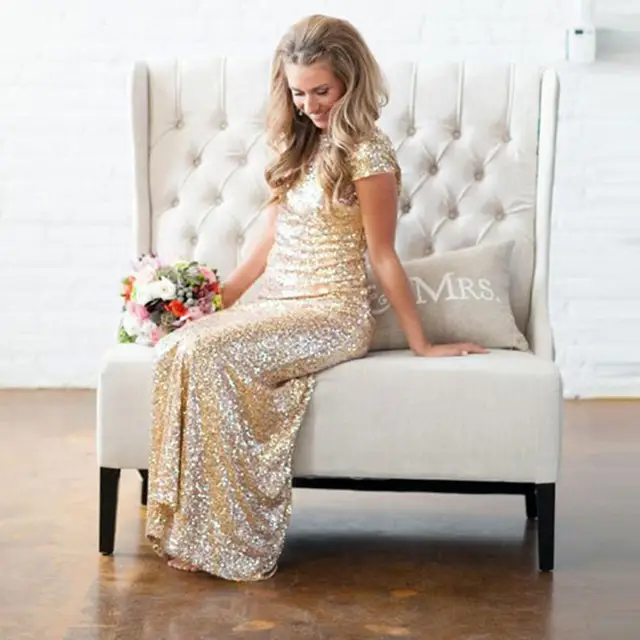 plus size gold dress with sleeves
