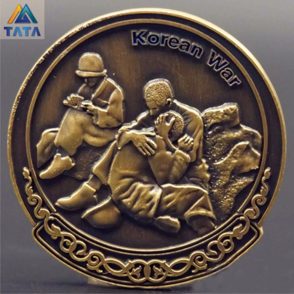 High Relief Korean War 38th Parallel Commemorative Coins Plate Bronze
