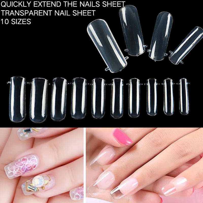 

100 Pcs Quick Building Mold Tips Nail Dual Forms Finger Extension Nail Art UV Builder Poly Gel false nails nail art supplies