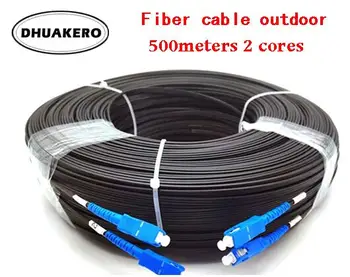

free shipping AB181B 2core outdoor 500M duplex FTTH Drop SC SM G657 Fiber optic patch cord jumper Cable