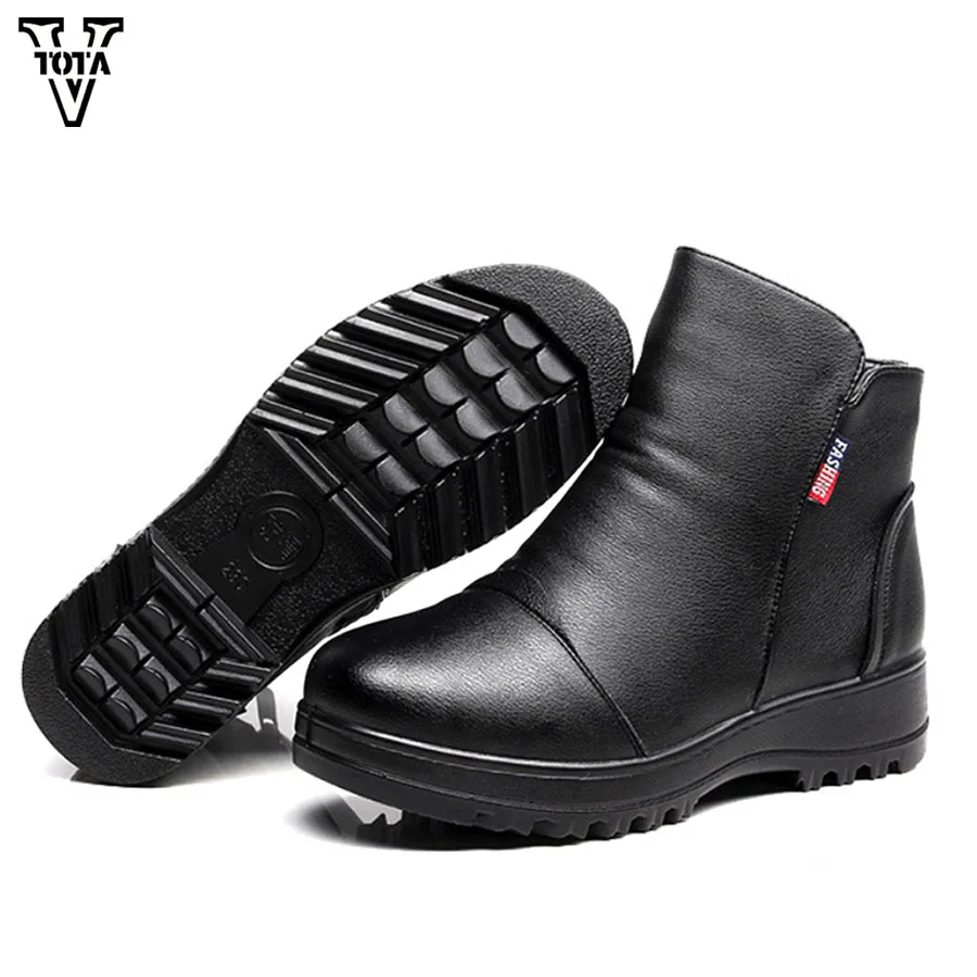 

VTOTA Fashion Boots Women Genuine Cowhide Leather Snow Boots Real Fur Mujer Botas Waterproof Warm Wool Winter Boots xynx