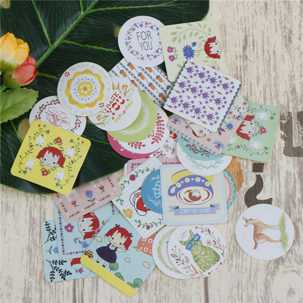 

Decorative Sticker for Party Gift Decoration 38 pcs/bag DIY Cute Lovely Scrapbook Paper Stickers Crafts Cake Suger Box Bags