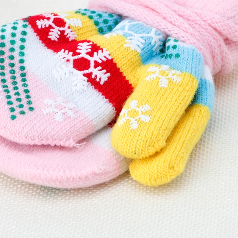 Модные зимние перчатки детские варежки детские вязаные свитера бархатные теплые детские зимние перчатки#330